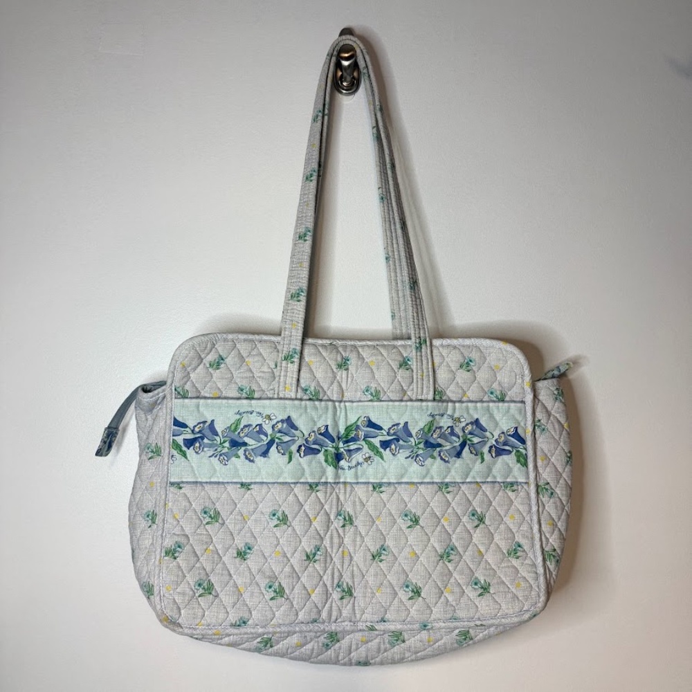 RARE Vintage Vera Bradley Watercolor Diaper Bag Tote Retired 1999 Bluebell